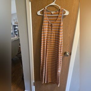 Toad And Co Striped Sleeveless 70's Style Maxi Dress